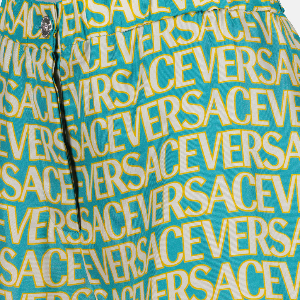 ショートパンツ ヴェルサーチ オールオーバー スイムショーツ Versace 青 女性