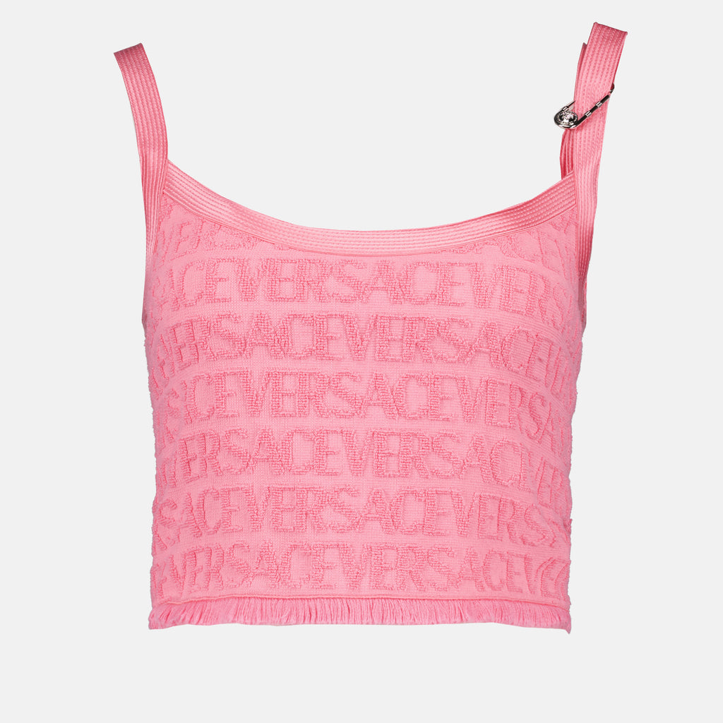 Top Top éponge Versace Allover Versace Rosa Femme