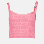 Top Top éponge Versace Allover Versace Rosa Femme