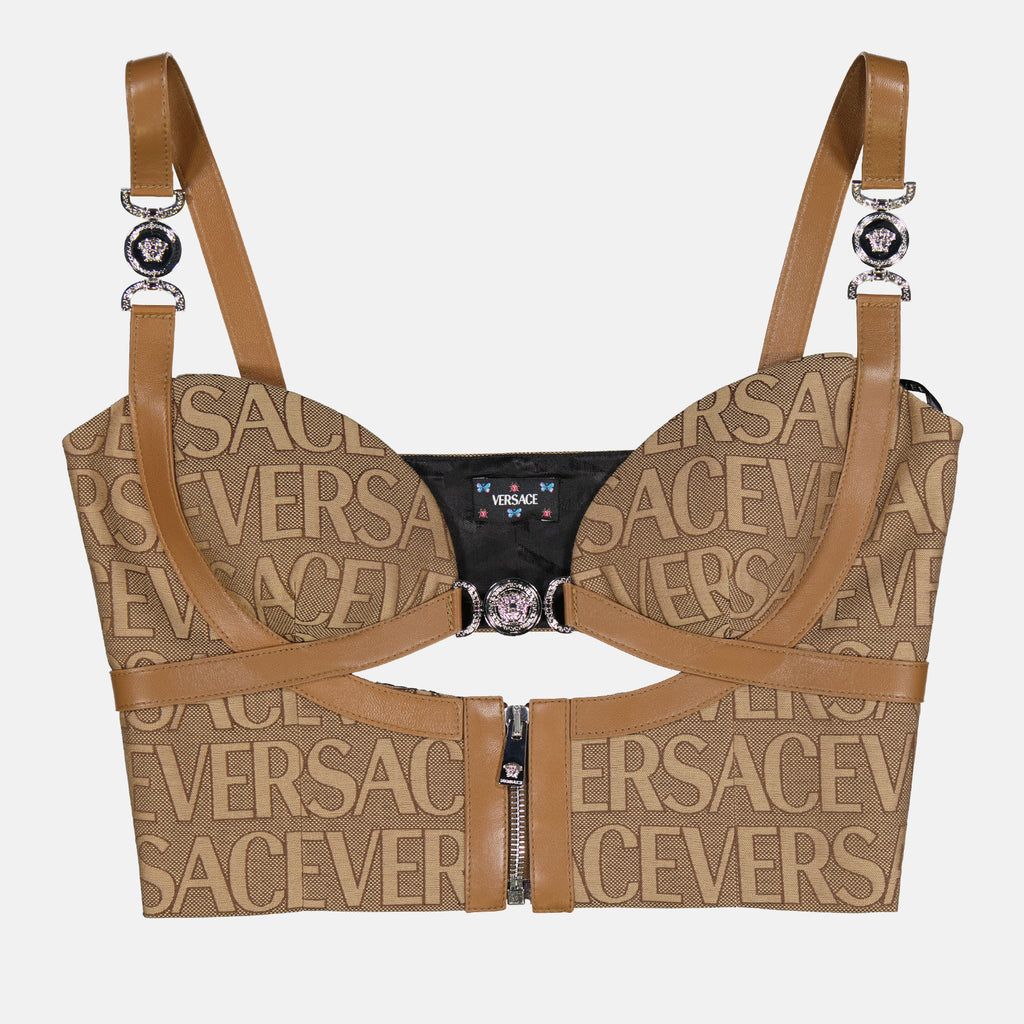 Tops Haut bustier Versace Allover Versace Marron Femme