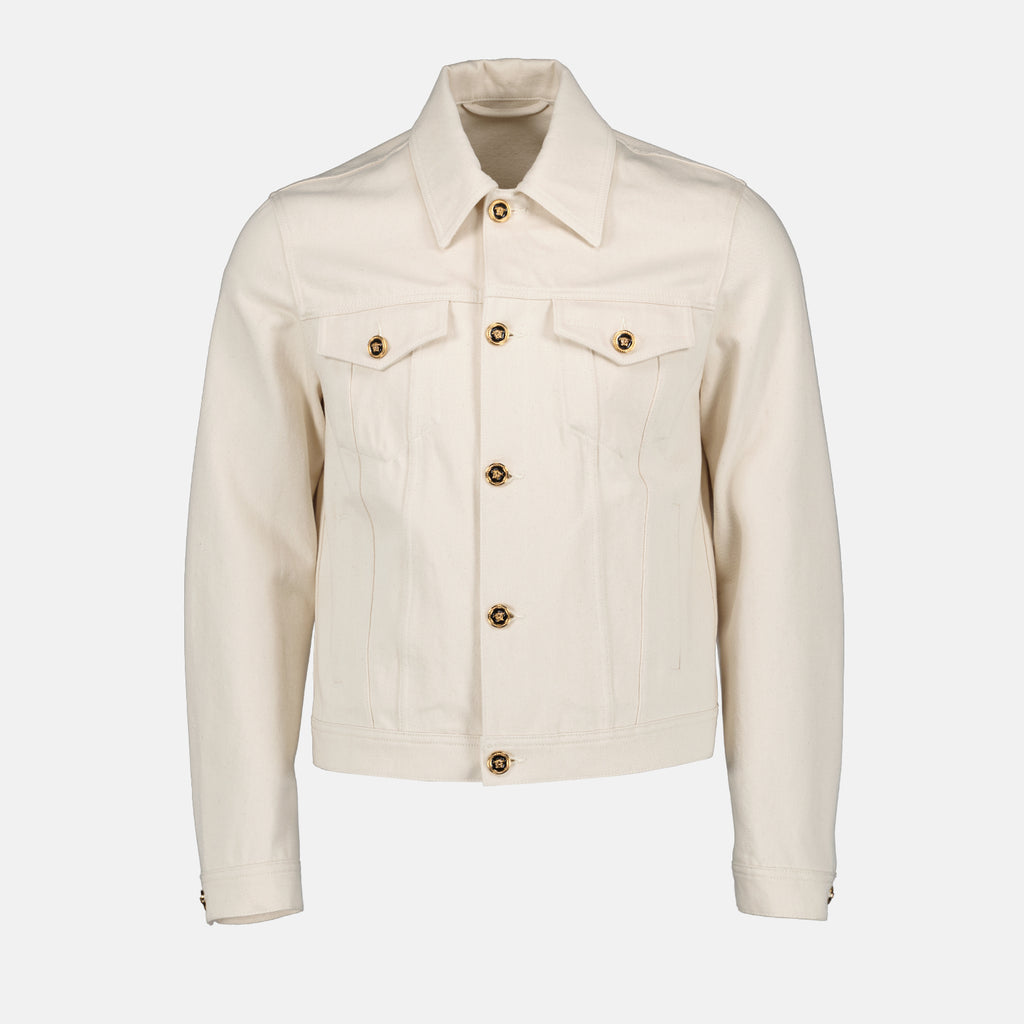 ジャケット メデューサ ビギー デニム ジャケット Versace ベージュ Homme