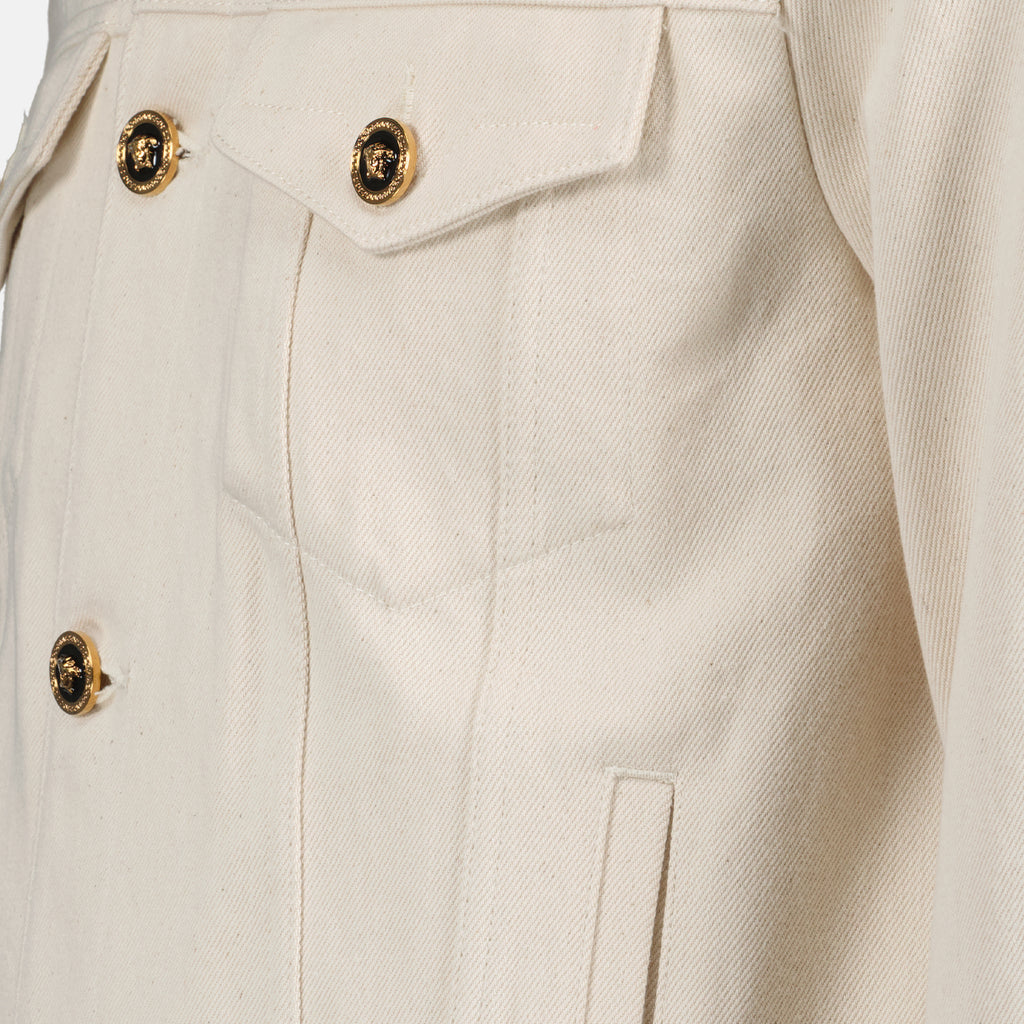 ジャケット メデューサ ビギー デニム ジャケット Versace ベージュ Homme