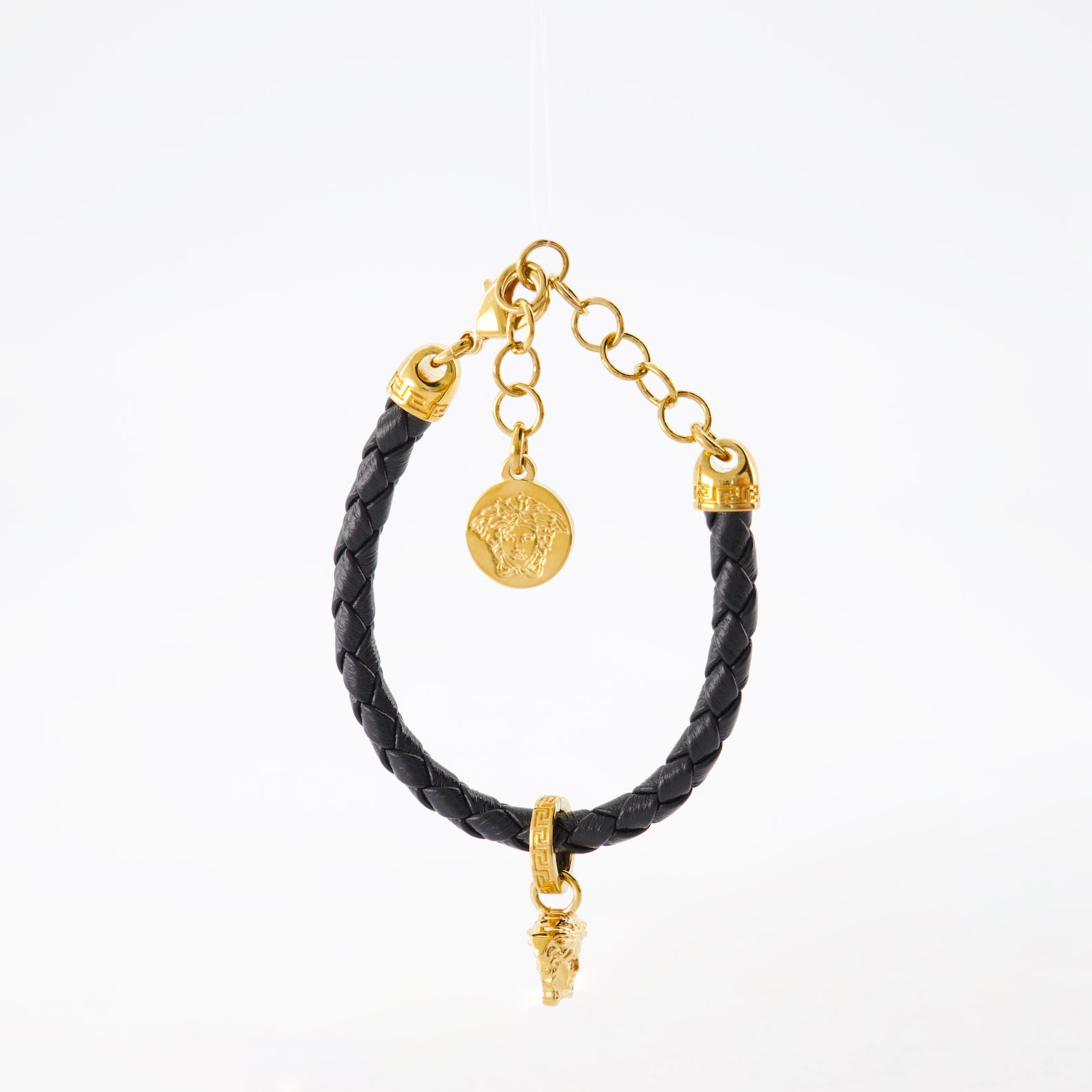 Bijoux Bracelet tressé Medusa Versace Noir Femme