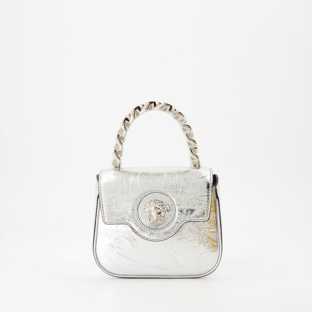 Handtaschen und schultertaschen Sac petit metallisé La Medusa Versace Silber Femme