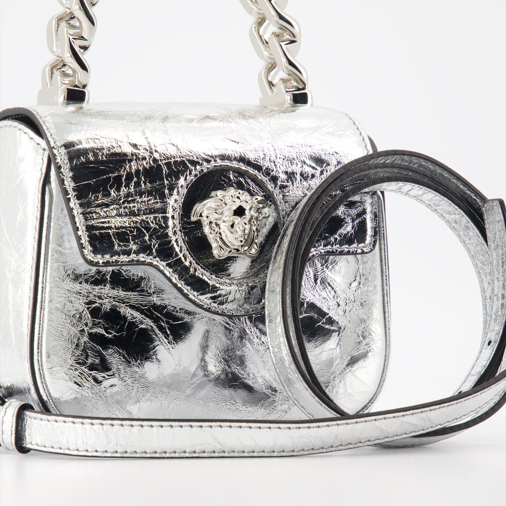 Handtaschen und schultertaschen Sac petit metallisé La Medusa Versace Silber Femme