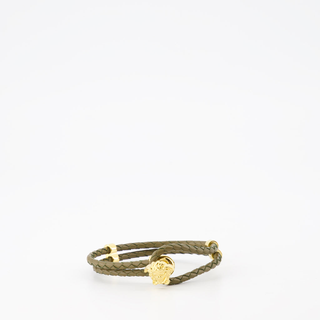 Bijoux Bracelet en cuir La Medusa Versace Vert Homme