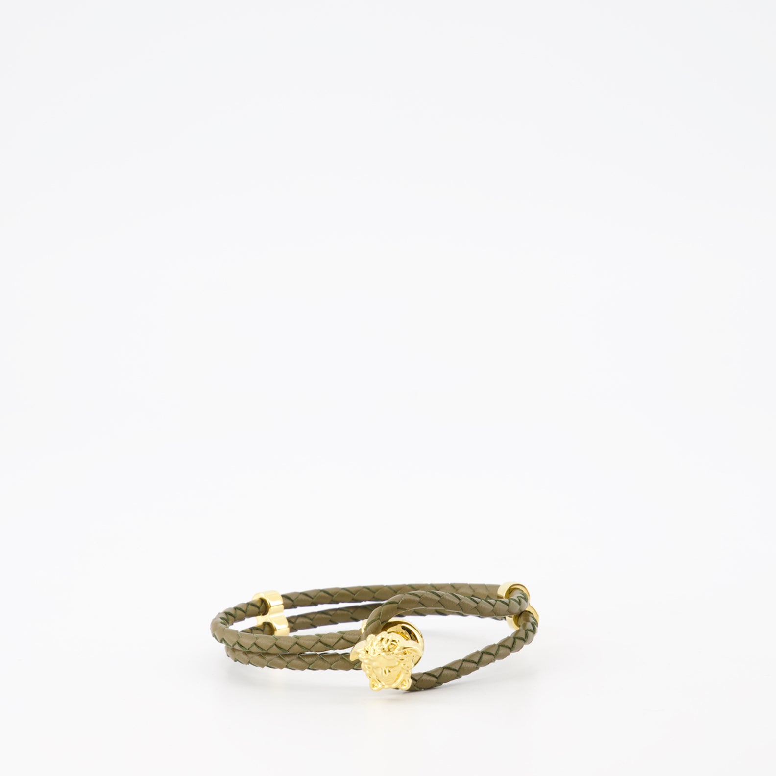 Bijoux Bracelet en cuir La Medusa Versace Vert Homme