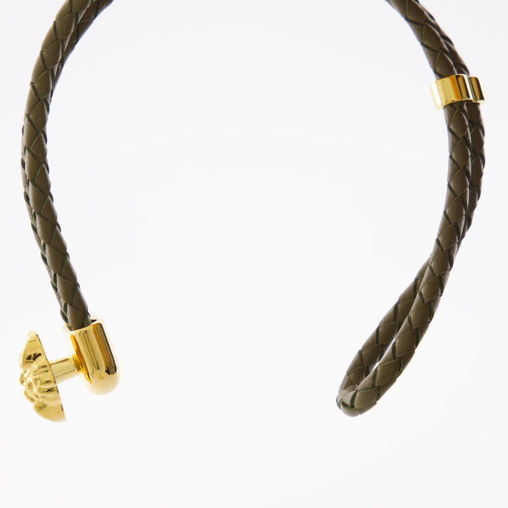 Bijoux Bracelet en cuir La Medusa Versace Vert Homme