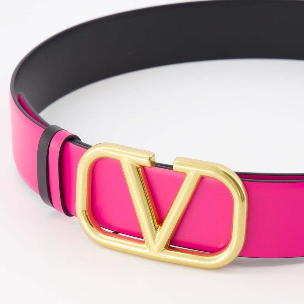 Cintos Ceinture VLogo réversible Valentino Garavani Rosa Femme