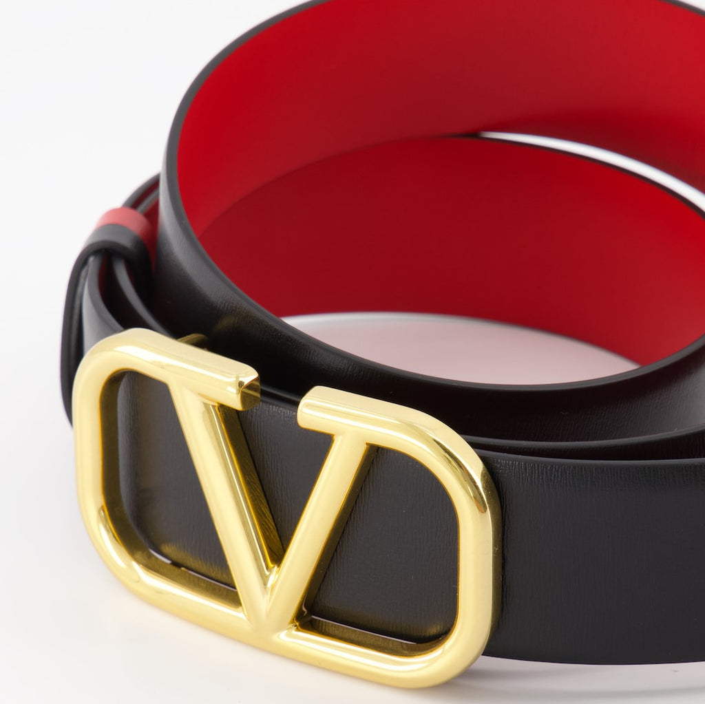 Cintos Ceinture VLogo réversible Valentino Garavani Preto Femme