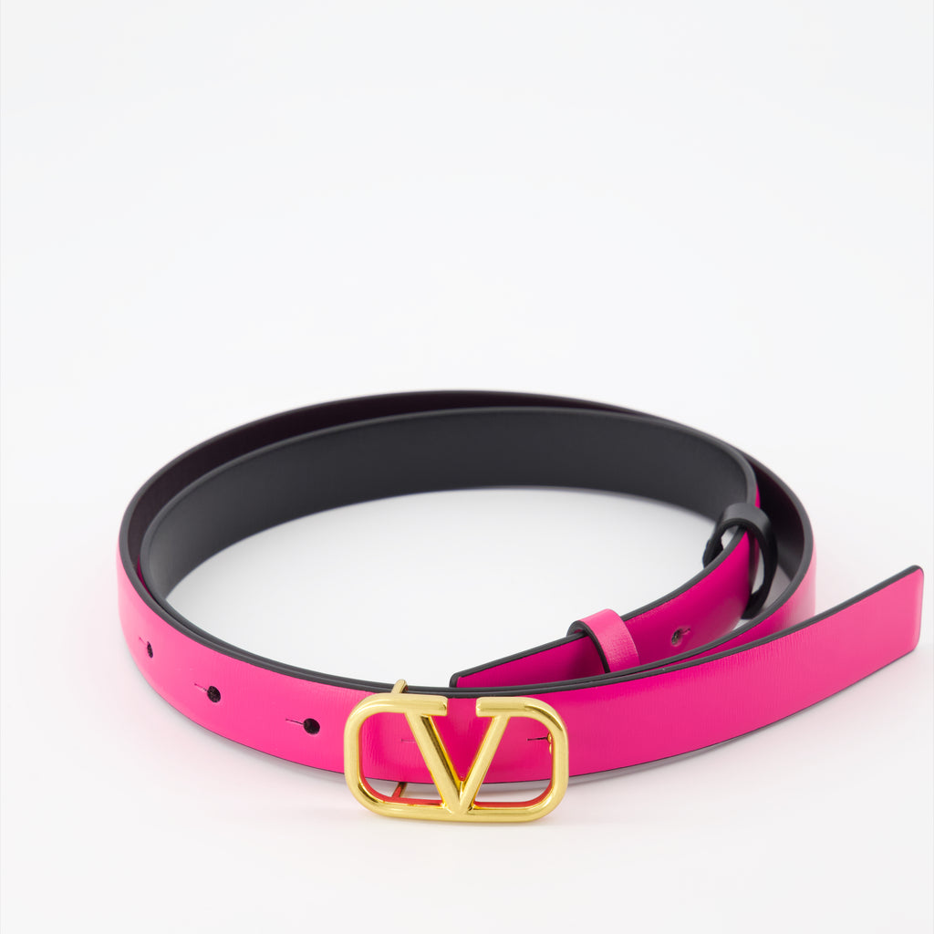 Cintos Ceinture VLogo réversible Valentino Garavani Rosa Femme