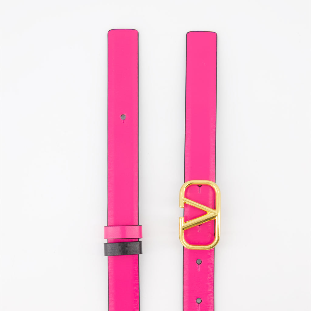 Cintos Ceinture VLogo réversible Valentino Garavani Rosa Femme