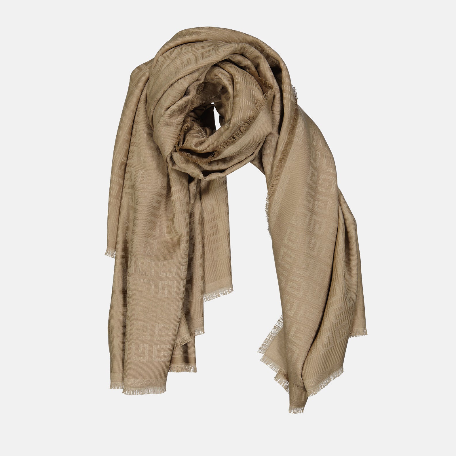 Écharpes, foulards et gants Echarpe en soie et laine Givenchy Beige Femme
