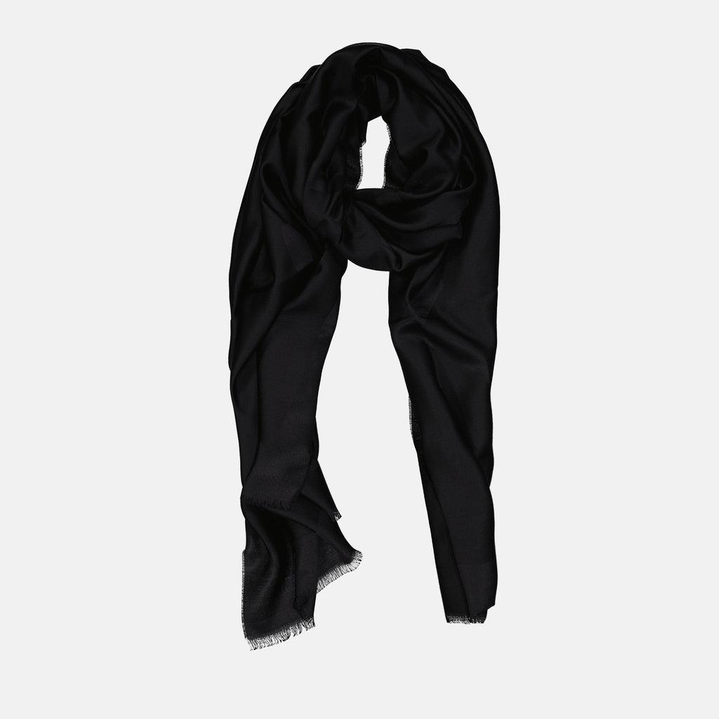 Écharpes, foulards et gants Echarpe en soie et laine Givenchy Noir Unisexe