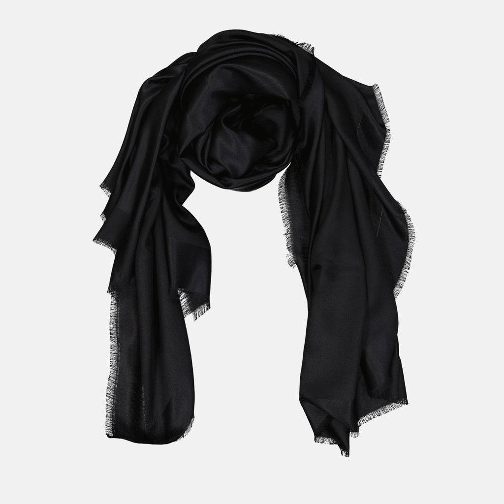 Écharpes, foulards et gants Echarpe en soie et laine Givenchy Noir Femme