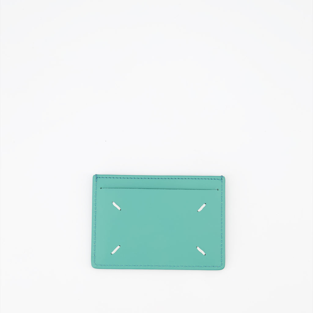 スモールレザーグッズ フォーステッチカードホルダー Maison Margiela 緑 ユニセックス
