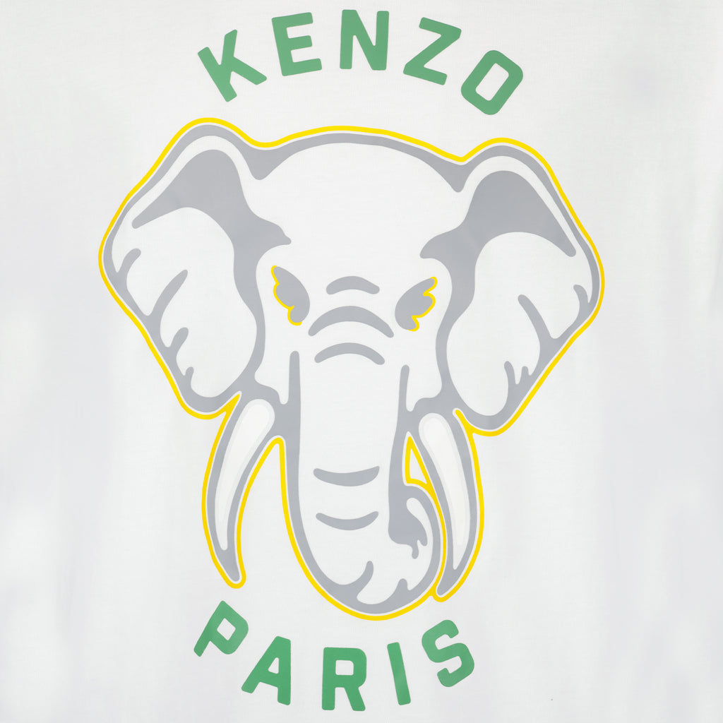 T-shirts T-shirt Kenzo Elephant Varsity Jungle Kenzo Blanc Homme