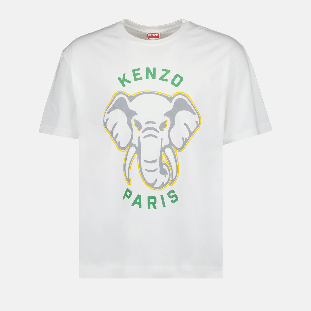 T-shirts T-shirt Kenzo Elephant Varsity Jungle Kenzo Blanc Homme