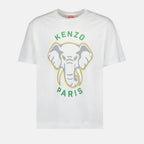 T-shirts T-shirt Kenzo Elephant Varsity Jungle Kenzo Blanc Homme
