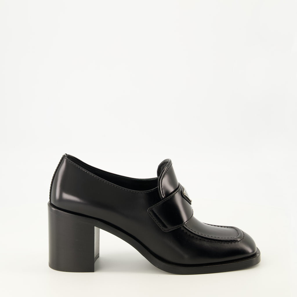 Loafer Mocassins à talon Prada Schwarz Femme