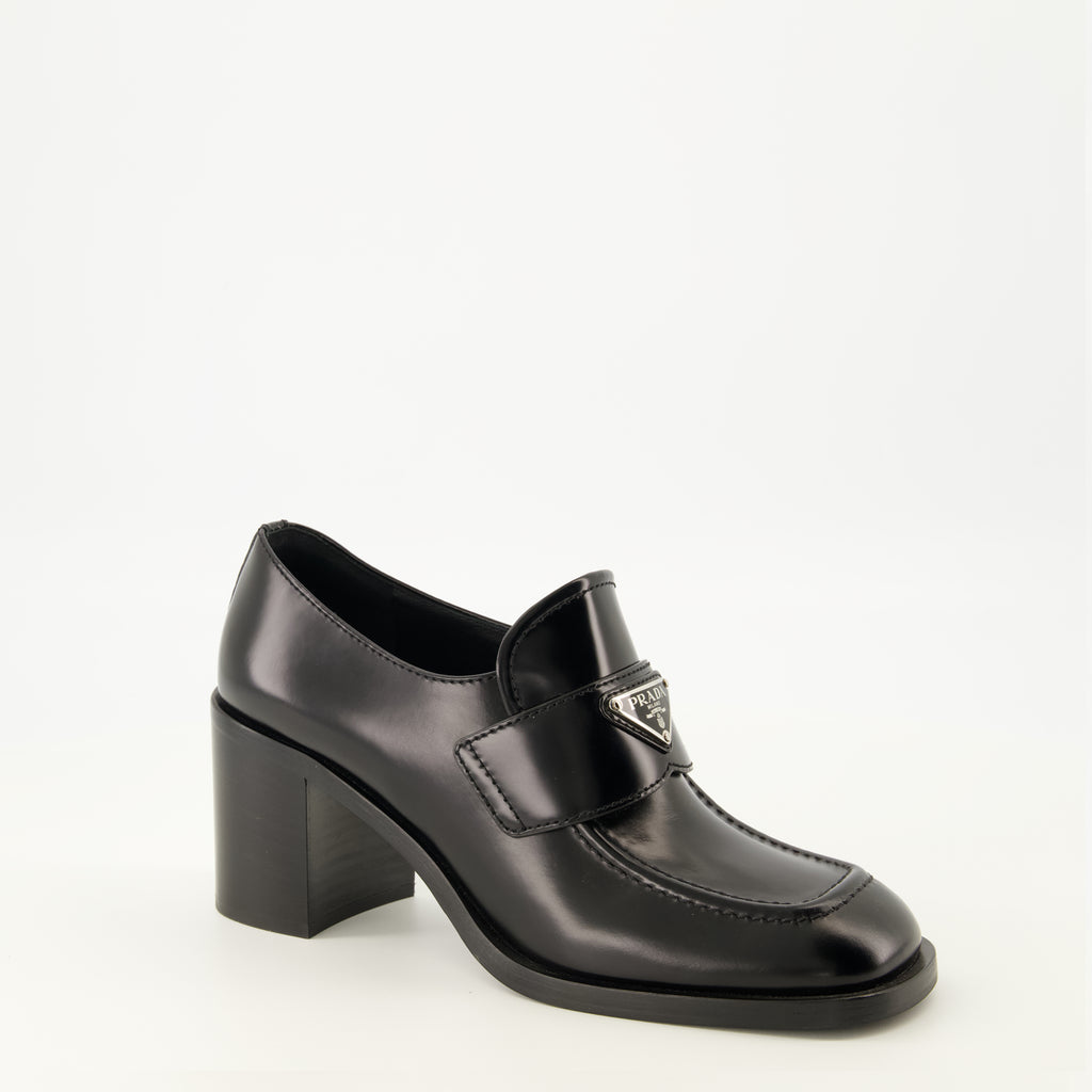 Loafer Mocassins à talon Prada Schwarz Femme