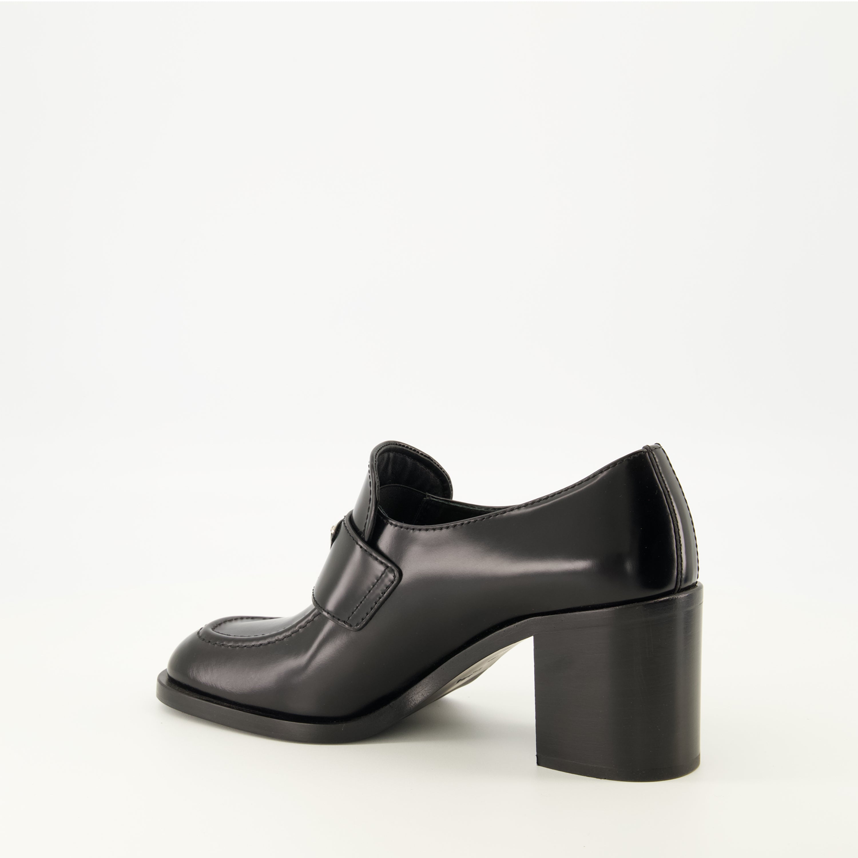 Loafer Mocassins à talon Prada Schwarz Femme