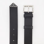 Cintos Ceinture Saffiano à logo triangle Prada Preto Homme