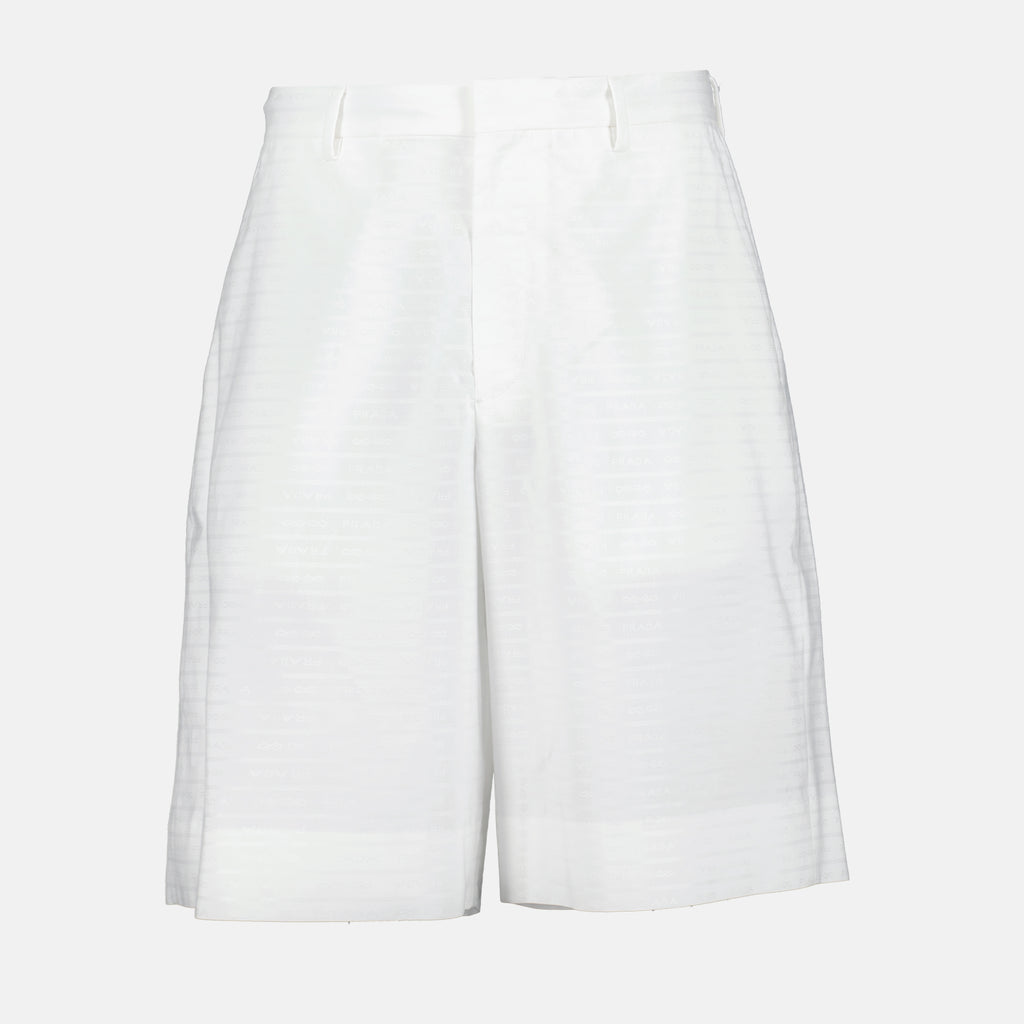 Shorts Bermuda de Popeline Prada Branco Homme