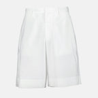 Shorts Bermuda de Popeline Prada Branco Homme