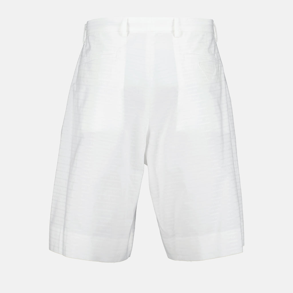 Shorts Bermuda de Popeline Prada Branco Homme