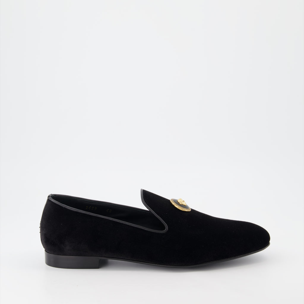 Mocassins Mocassins en velours Versace Noir Homme