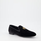 Mocassins Mocassins en velours Versace Noir Homme