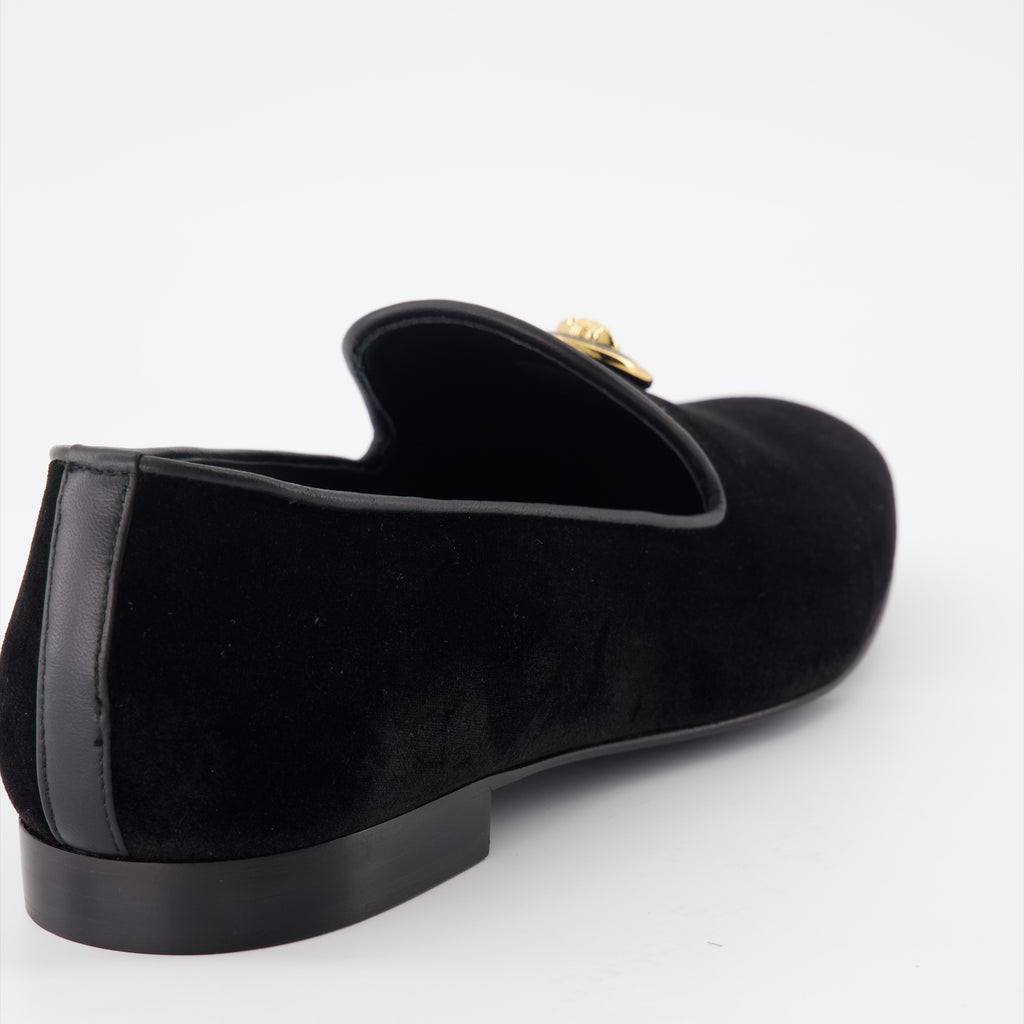 Mocassins Mocassins en velours Versace Noir Homme