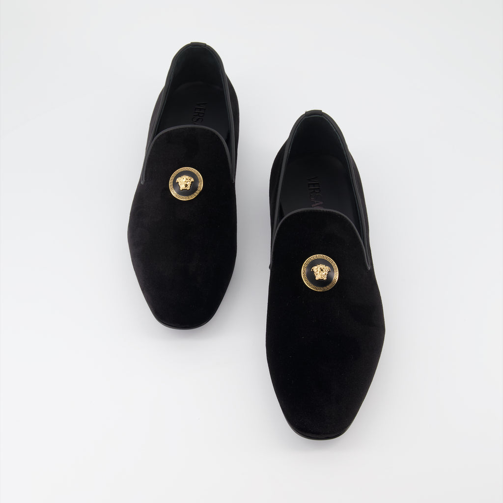 Mocassins Mocassins en velours Versace Noir Homme