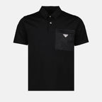 Polos Polo bi-matière Prada Negro Homme