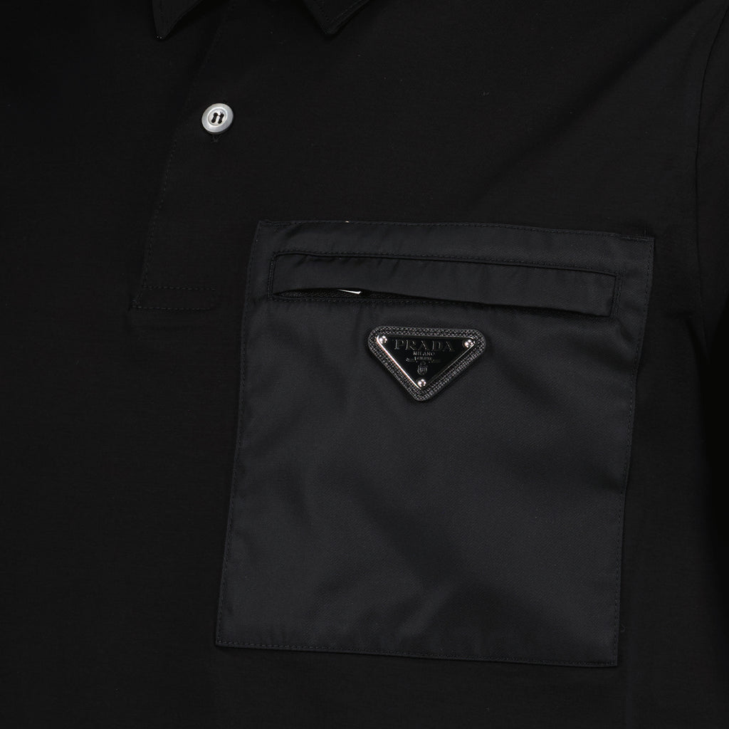 Polos Polo bi-matière Prada Negro Homme