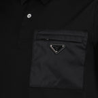 Polos Polo bi-matière Prada Negro Homme