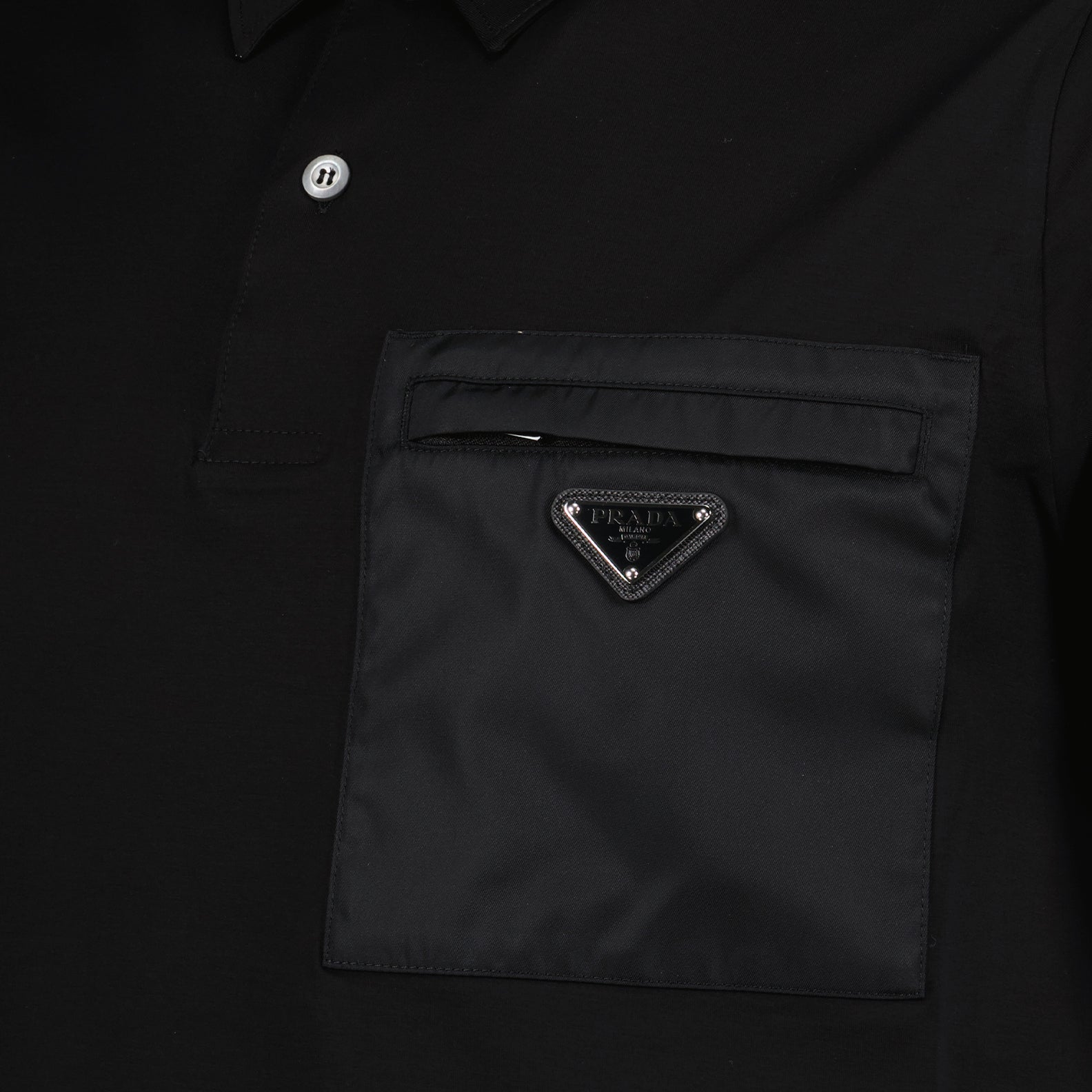 Polos Polo bi-matière Prada Negro Homme