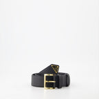 Cintos Ceinture Saffiano à logo triangle Prada Preto Femme