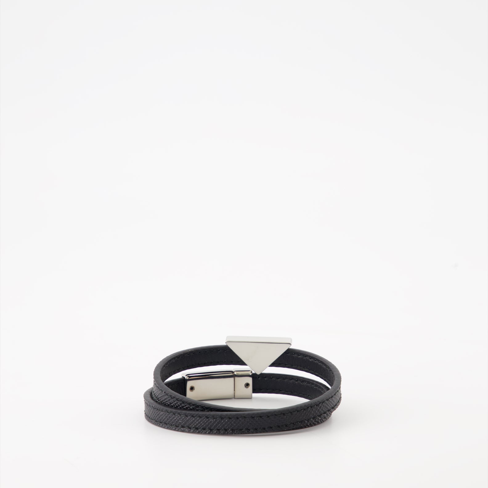Joyería Bracelet Saffiano Prada Negro Homme