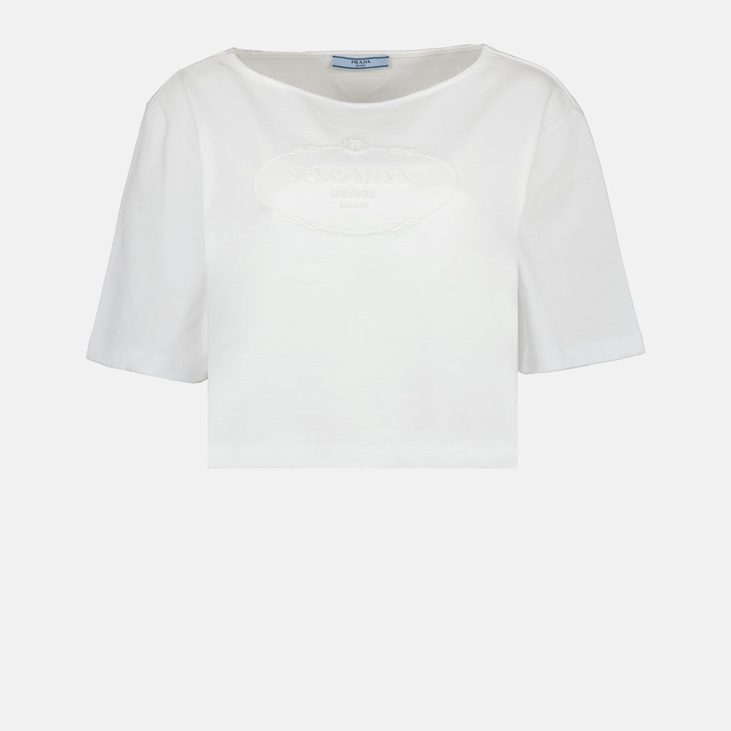 T-shirts T-shirt crop Prada Blanc Femme