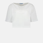 T-shirts T-shirt crop Prada Blanc Femme