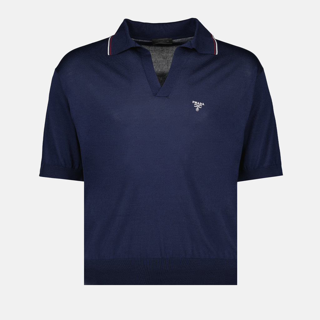 Polos Polo de Seda Prada azul oscuro Homme