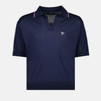 Polos Polo de Seda Prada azul oscuro Homme