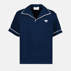 Polos Polo en coton éponge Prada azul oscuro Homme
