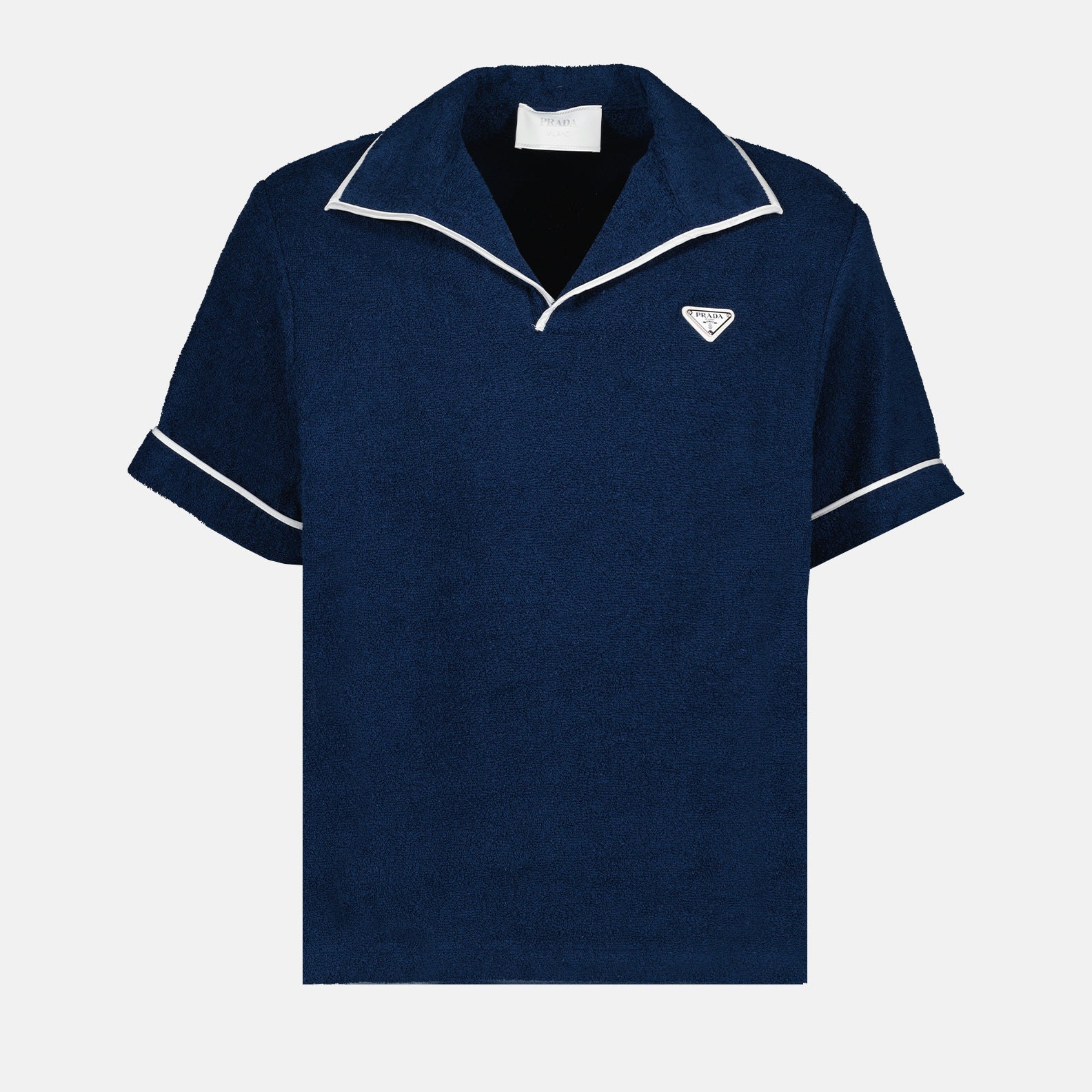Polos Polo en coton éponge Prada azul oscuro Homme