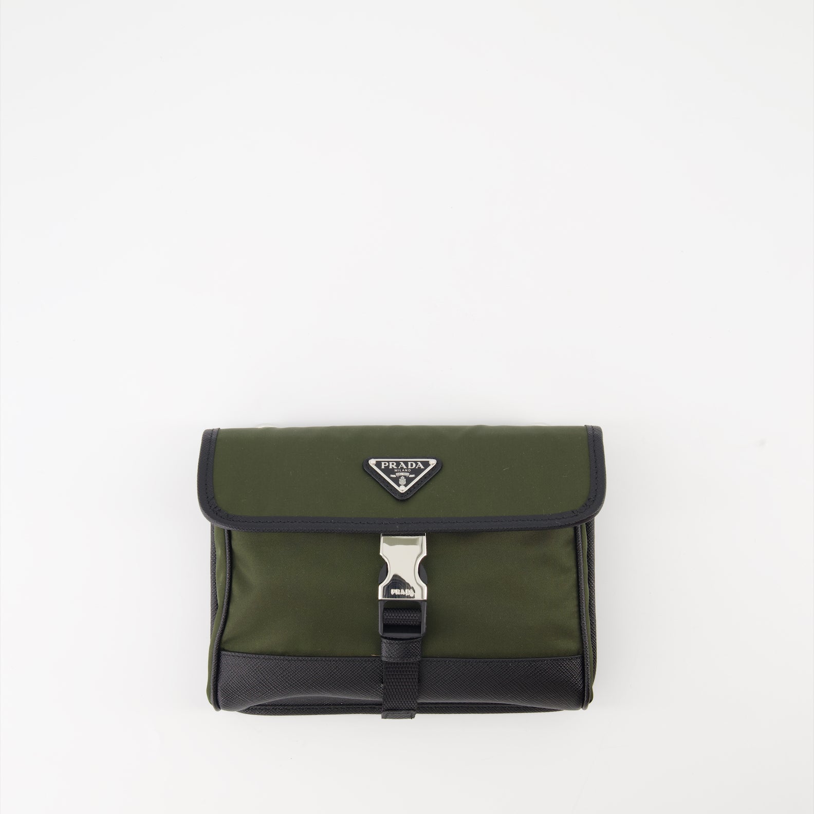 Crossbody bags Pouch in Re-Nylon and Saffiano leather Prada Green Man