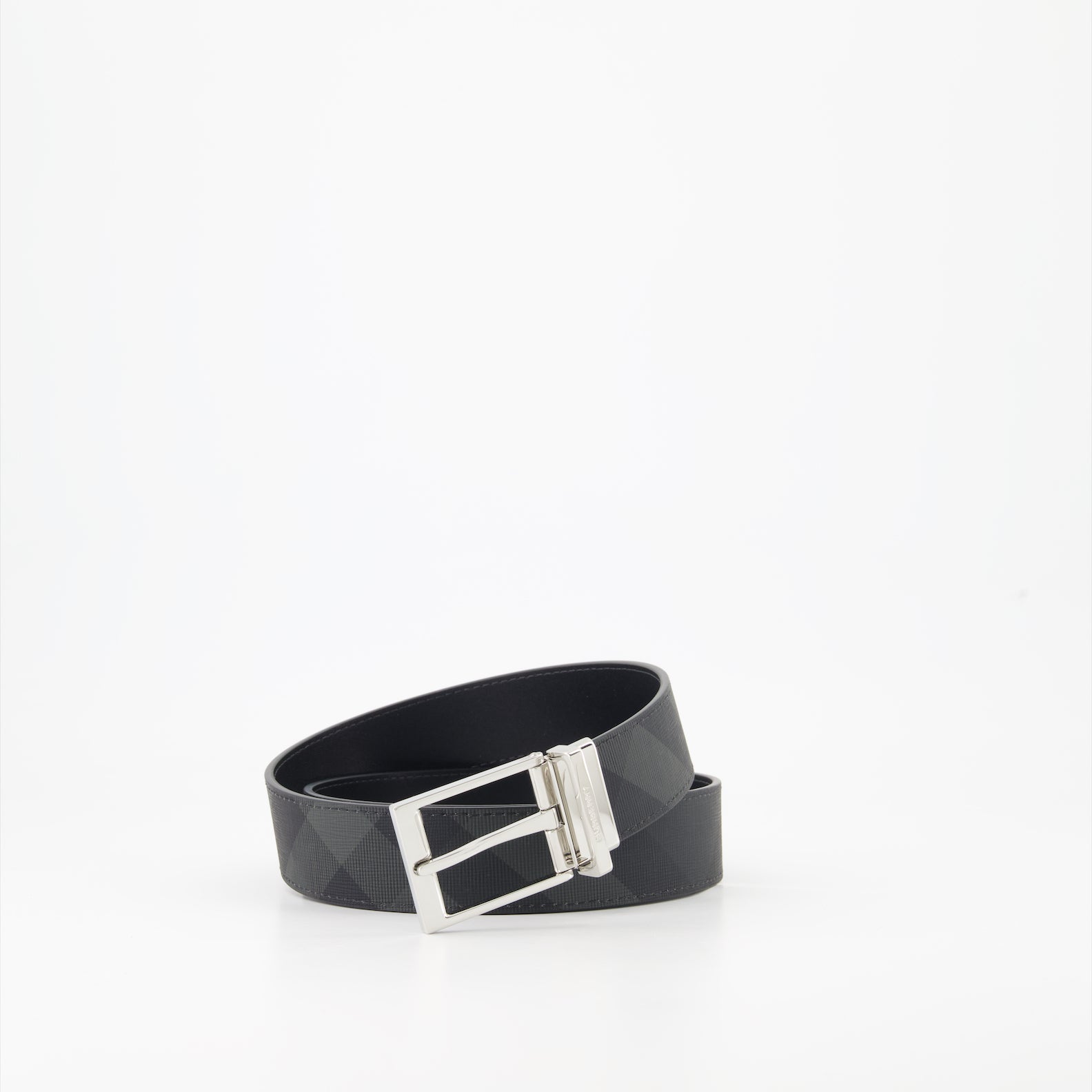 Cintos Ceinture à carreaux réversible Burberry Preto Homme