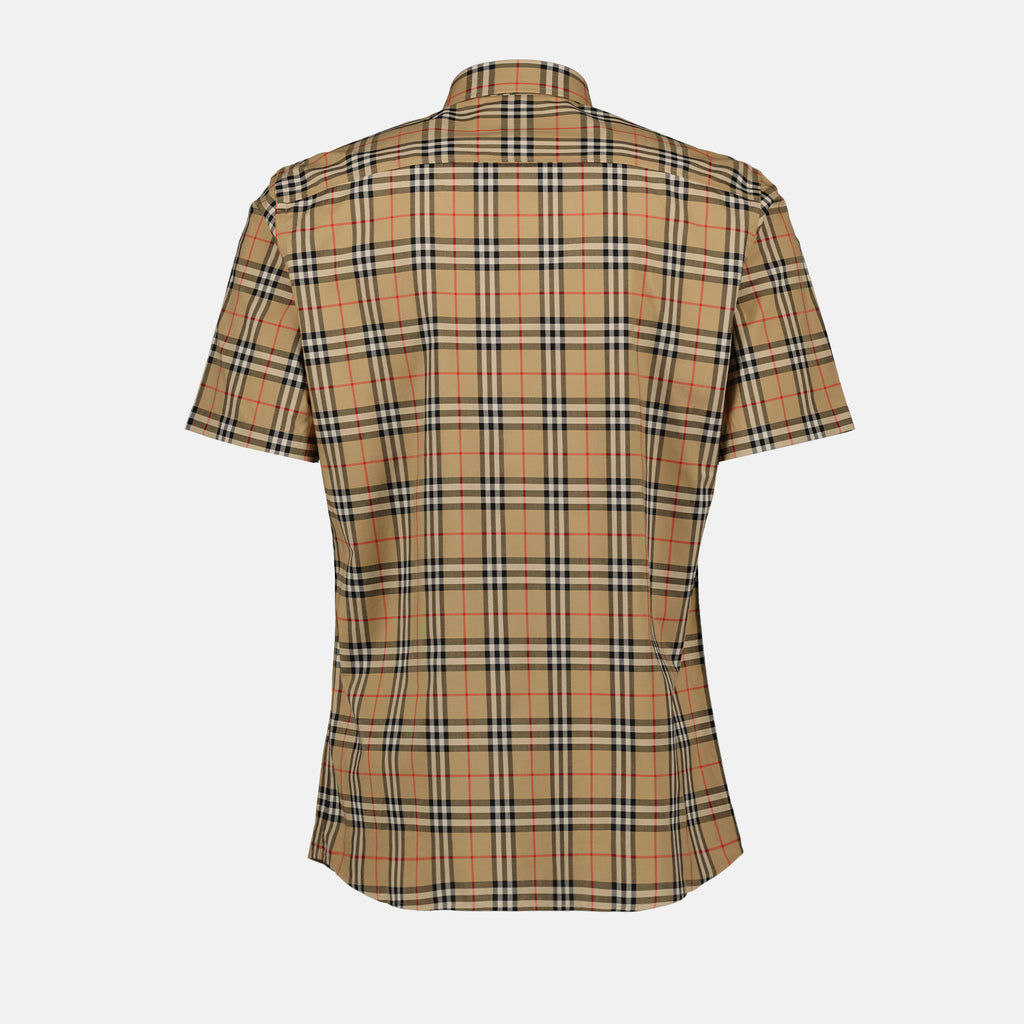 Camisas Camisa Xadrez Burberry Marrom Homme