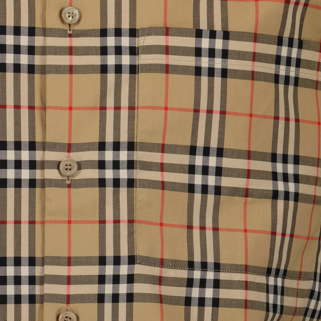 Camisas Camisa Xadrez Burberry Marrom Homme